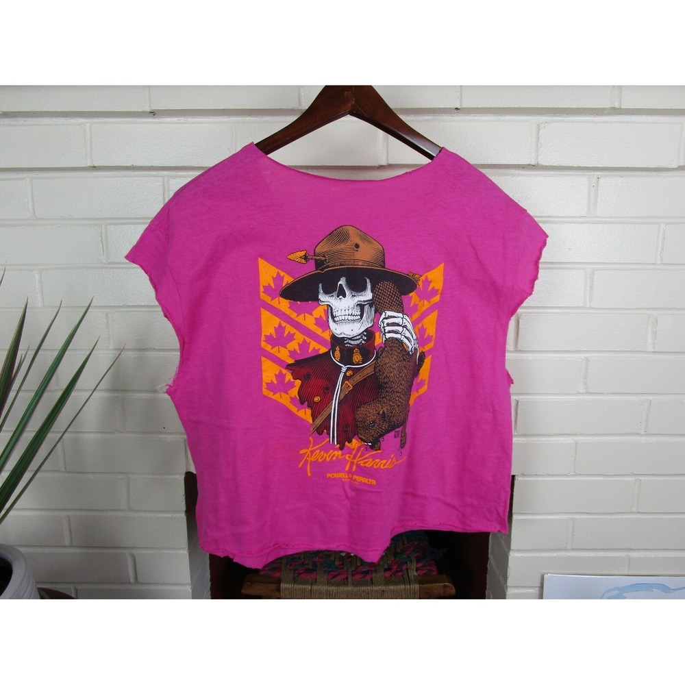 VTG 80s Powell Peralta  Kevin Harris Crop (L) SKATEBOARD SHIRT THRASHER HookUps
